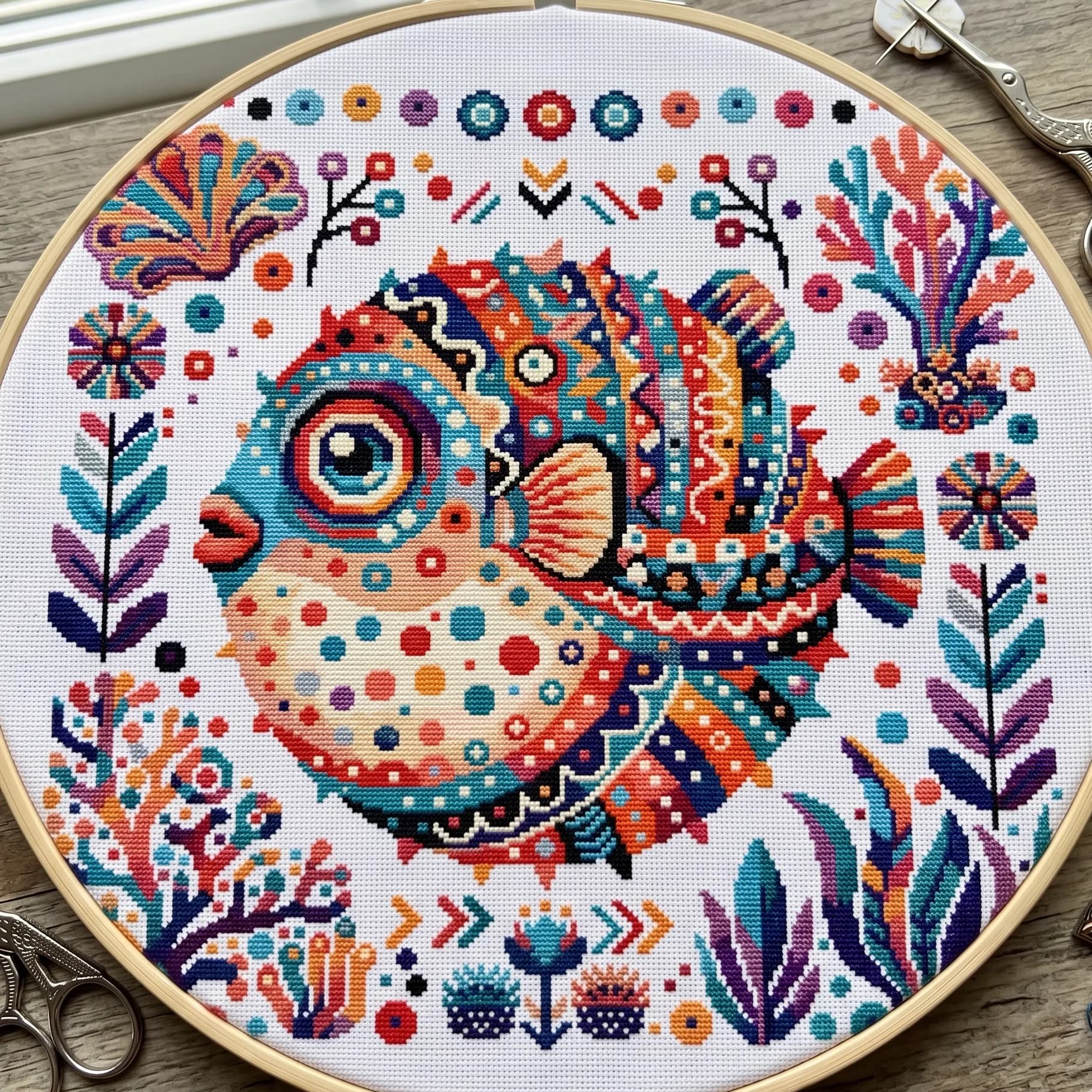 Under the Sea Cross Stitch Pattern, Geometric design, Sampler, sea, modern cross stitch, PDF, instant download, SEA01