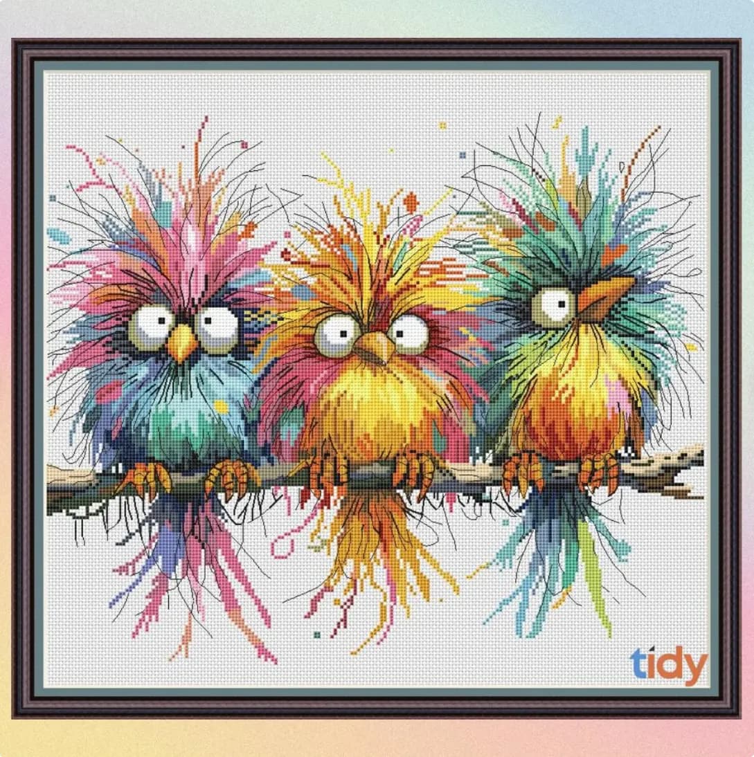 Quirky Birds, cross stitch pattern, fanny designs, modern cross stitch, PDF, instant download, BIRD28
