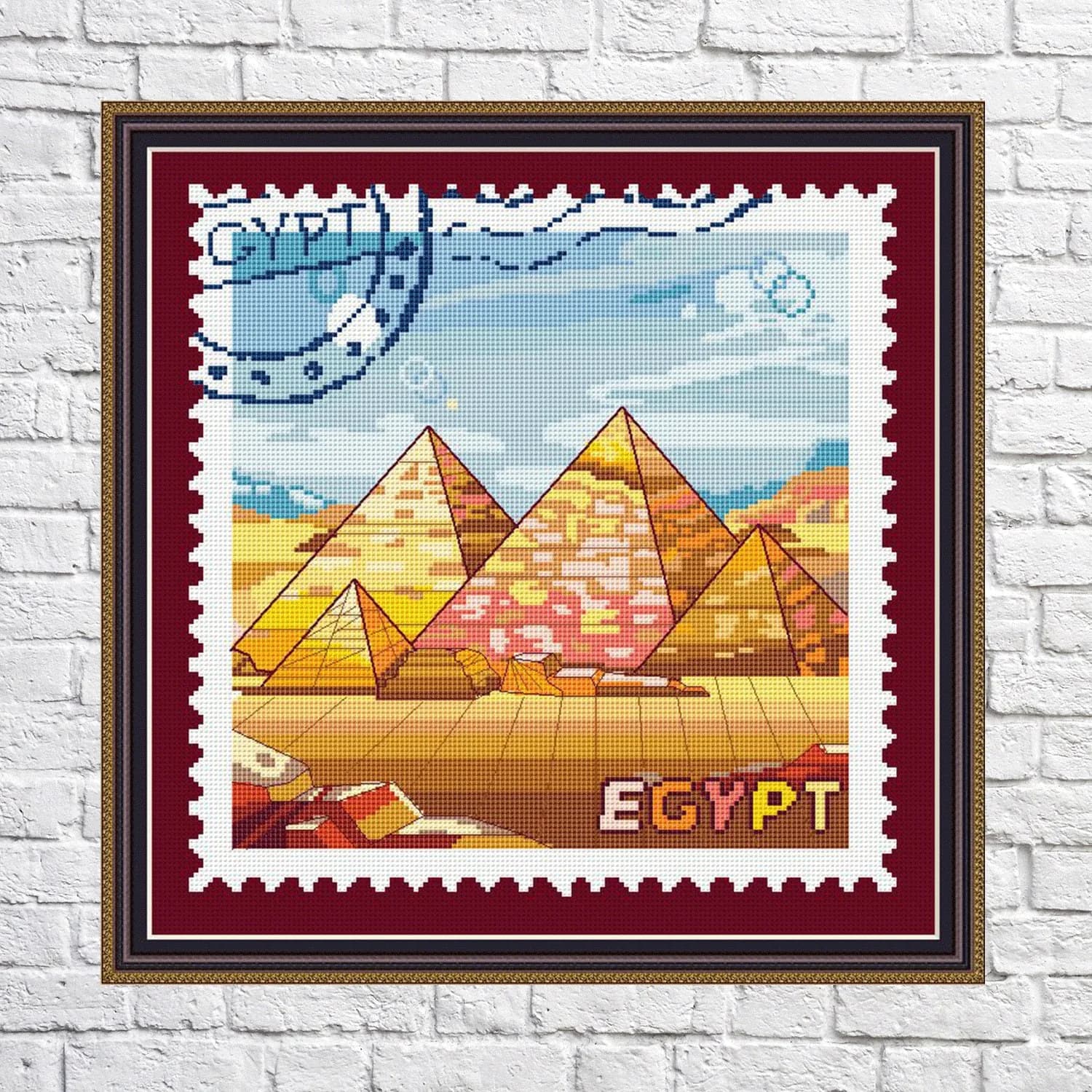 Egypt, Pyramids, Landscape cross stitch pattern,Monuments, Nature, modern cross stitch, PDF, instant download, TOWN02