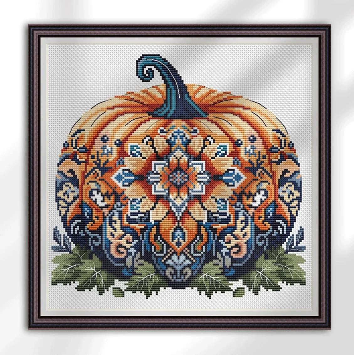 Fall, pumpkin, autumn, cross stitch pattern, holidays, modern cross stitch, PDF, instant download, FALL33