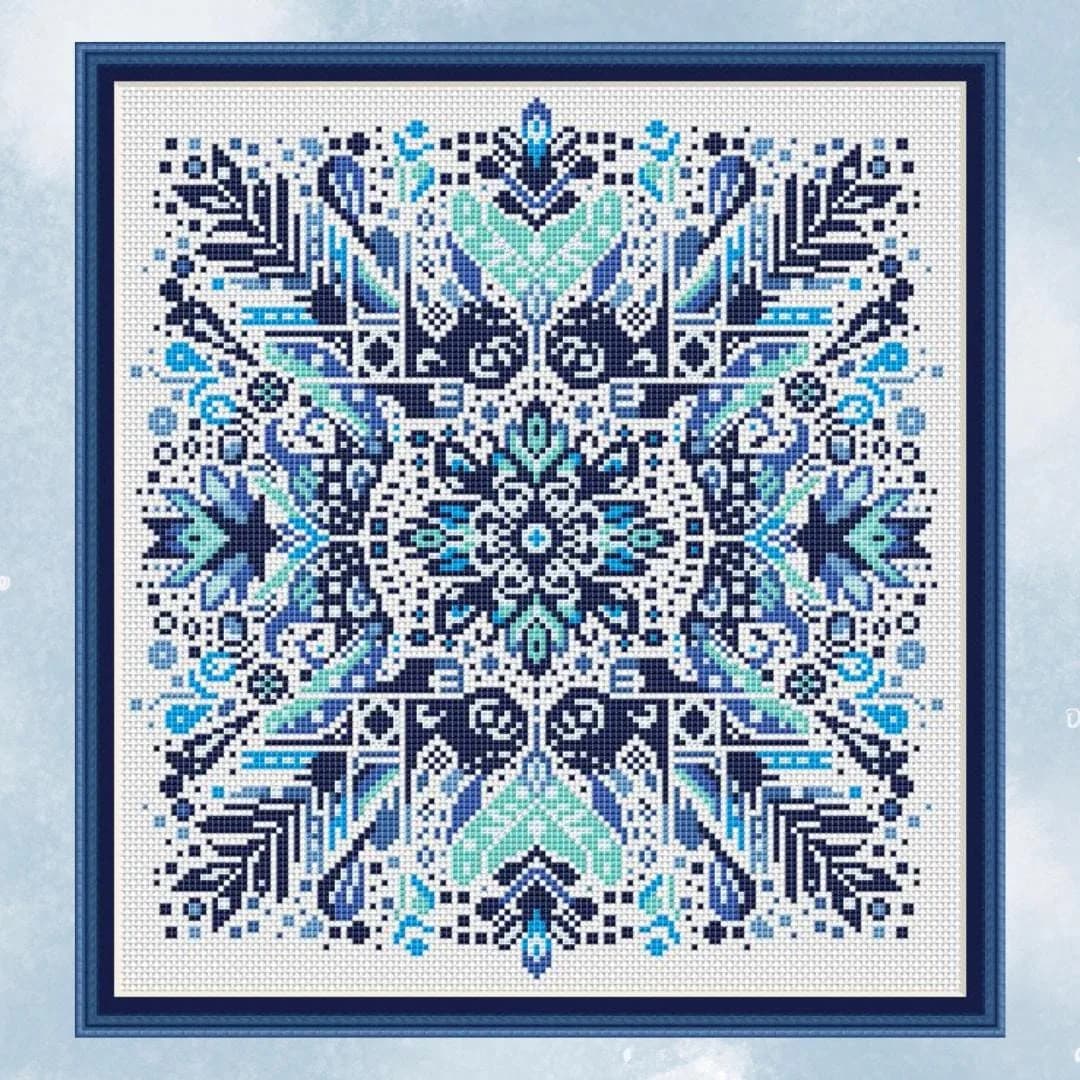 Frozen Mandala, cross stitch pattern, Nature, modern cross stitch, PDF, instant download, MDL120-1
