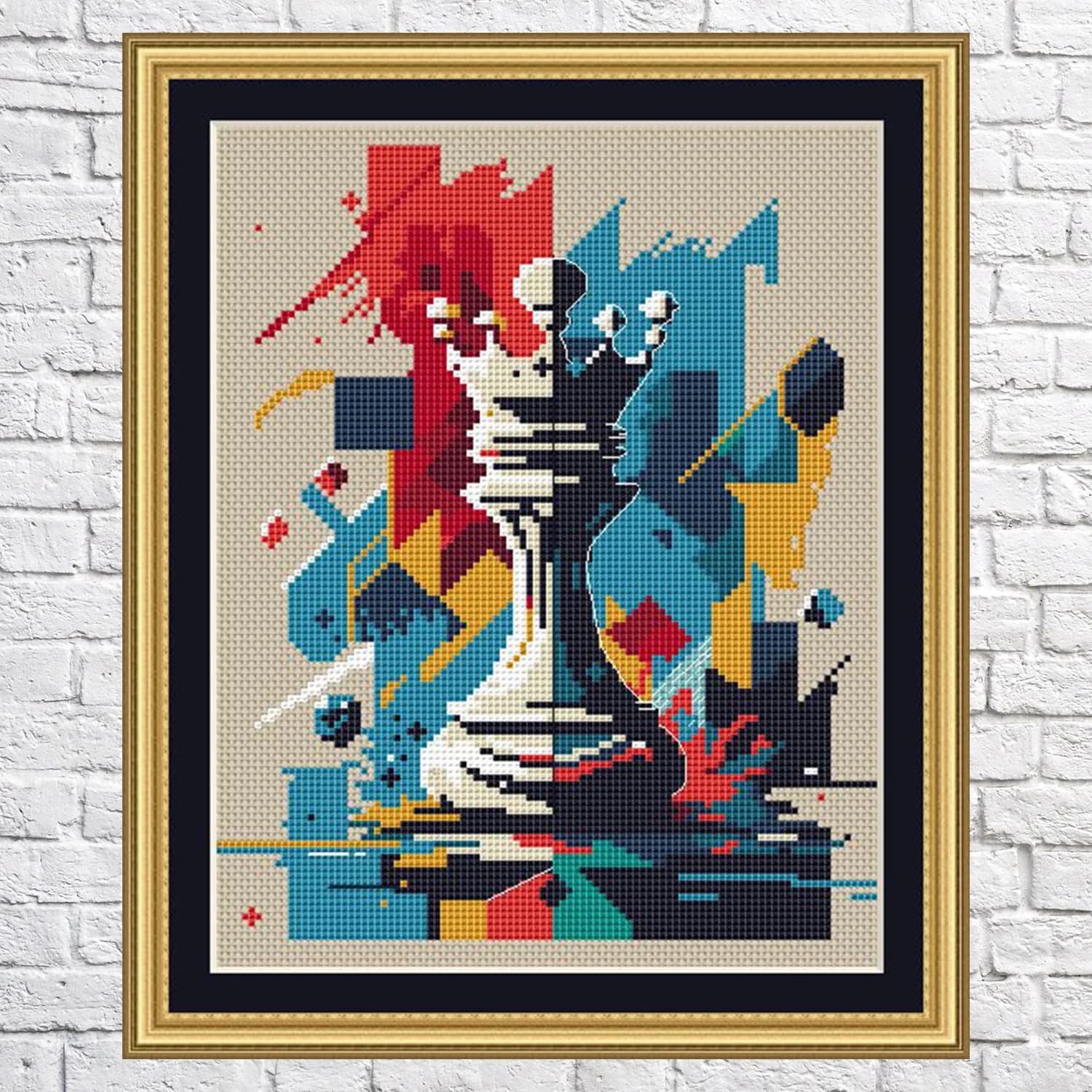 Game, CHESS, CHECKER, cross stitch pattern, Geometric design, modern cross stitch, PDF, instant download, CHECK01