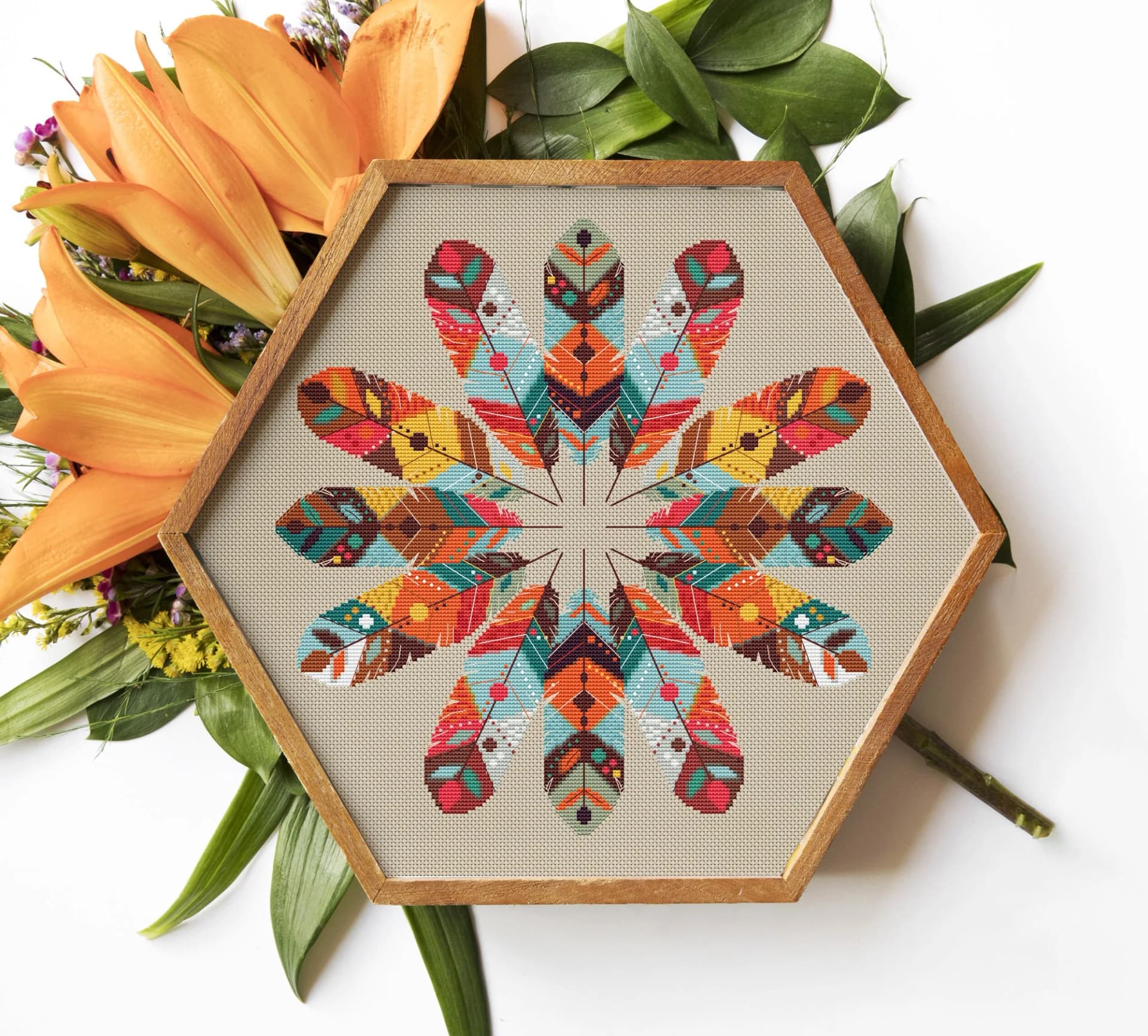 Mandala cross stitch pattern, Quill design,modern cross stitch, PDF, instant download, MDL13