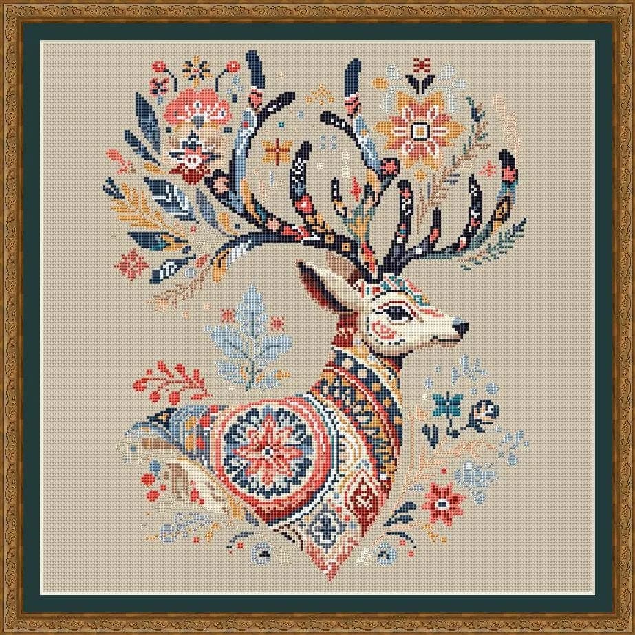 Mystical Deer, cross stitch pattern, modern cross stitch, PDF, instant download, ANM72