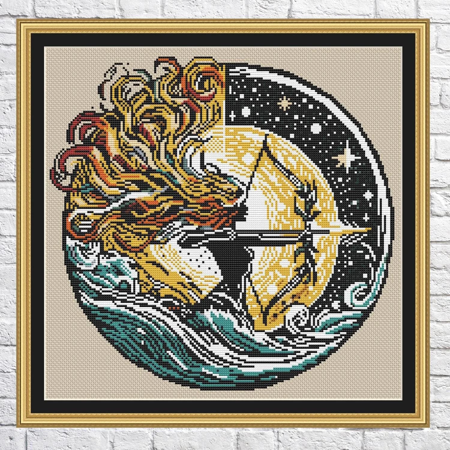 Woman art, cross stitch pattern, Nature, modern cross stitch, PDF, instant download, ABS18